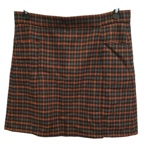 ANN TAYLOR Loft Plaid Wool Blend Academia Career Wear Pencil Skirt Size 4 - Picture 1 of 7